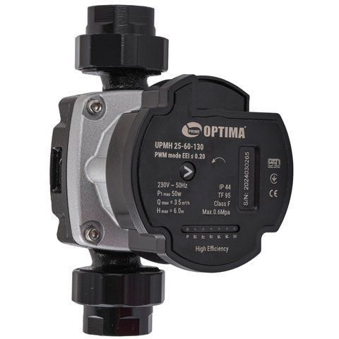 Насос циркуляционный энергосберегающий Optima PRIME UPMH 25-60AUTO 130мм + гайки 000027869 фото