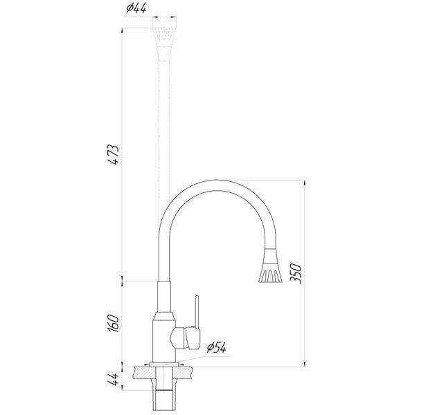 Смеситель для кухни Domino ELLIPSE DCC-203SA-K15 000025217 фото