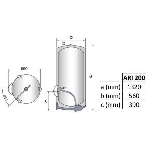 Водонагреватель ARISTON ARI STAB 200 570 THER MO EU 7678 фото