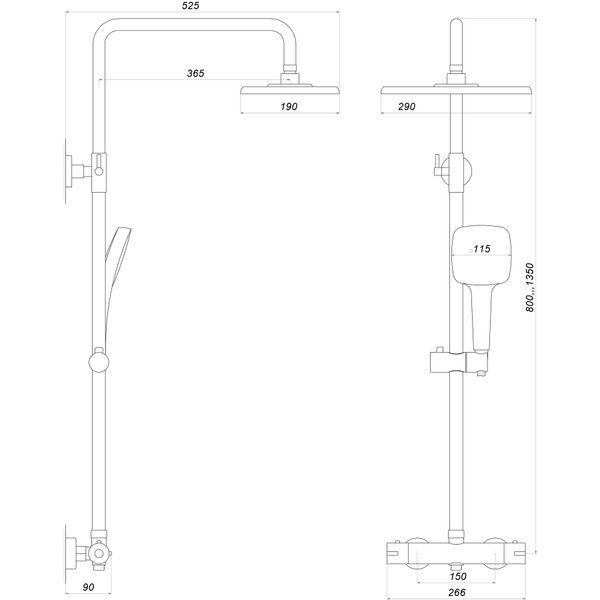 Душова система Globus Lux Termostatic R GLA-0040T-BB 000021953 фото